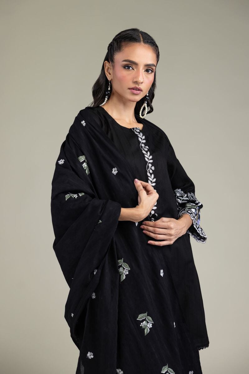 Black Cotton Dupatta