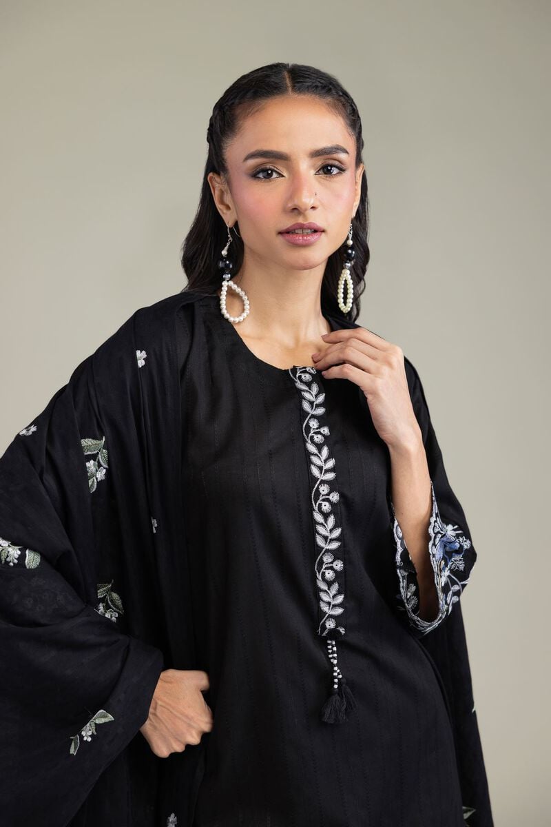 Black Cotton Dupatta