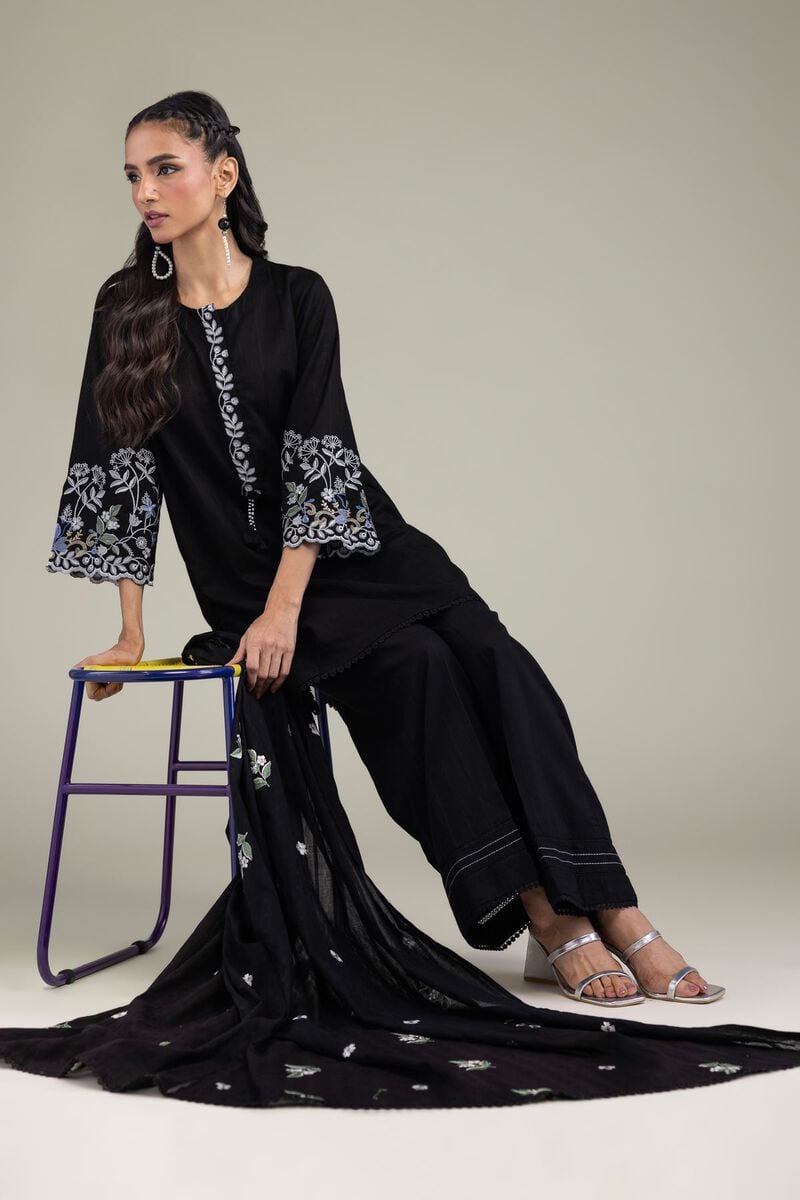 Black Cotton Dupatta