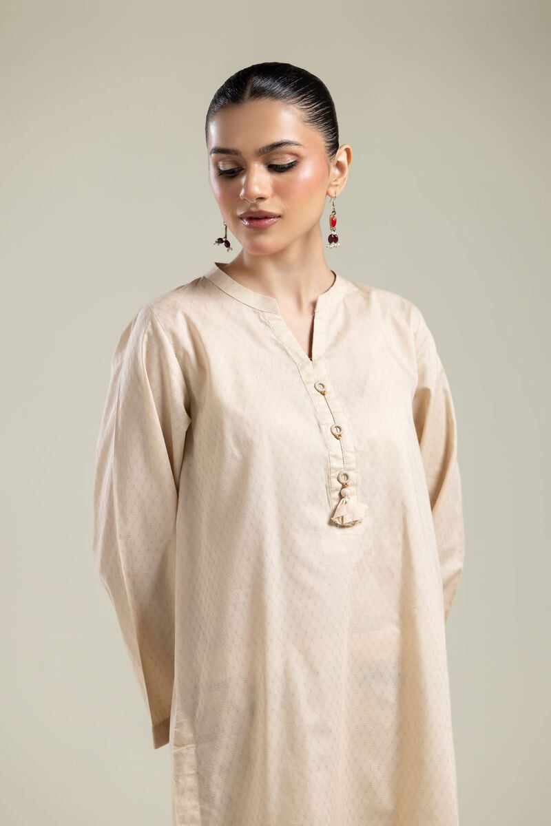 Beige Cotton Kurta