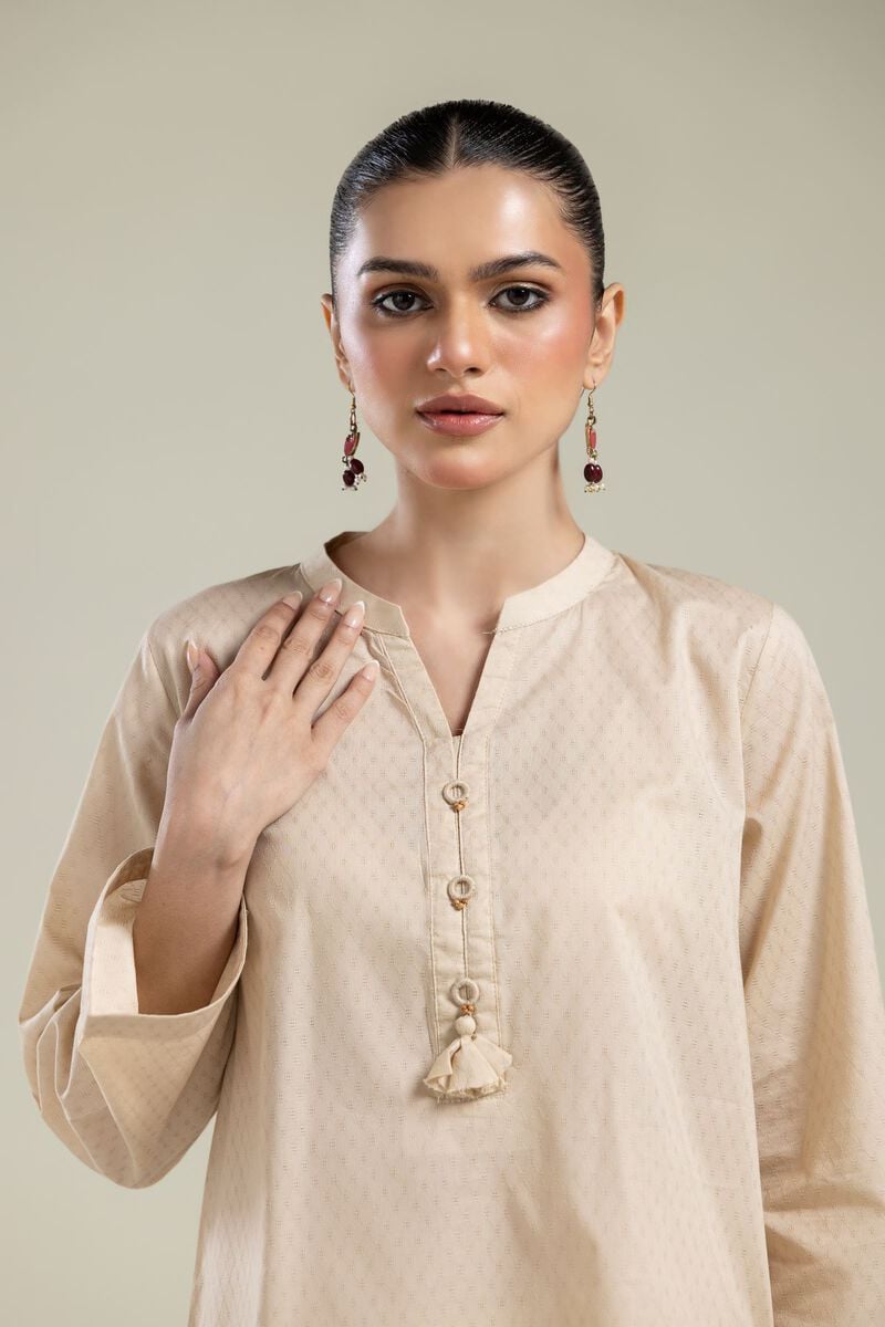 Beige Cotton Kurta