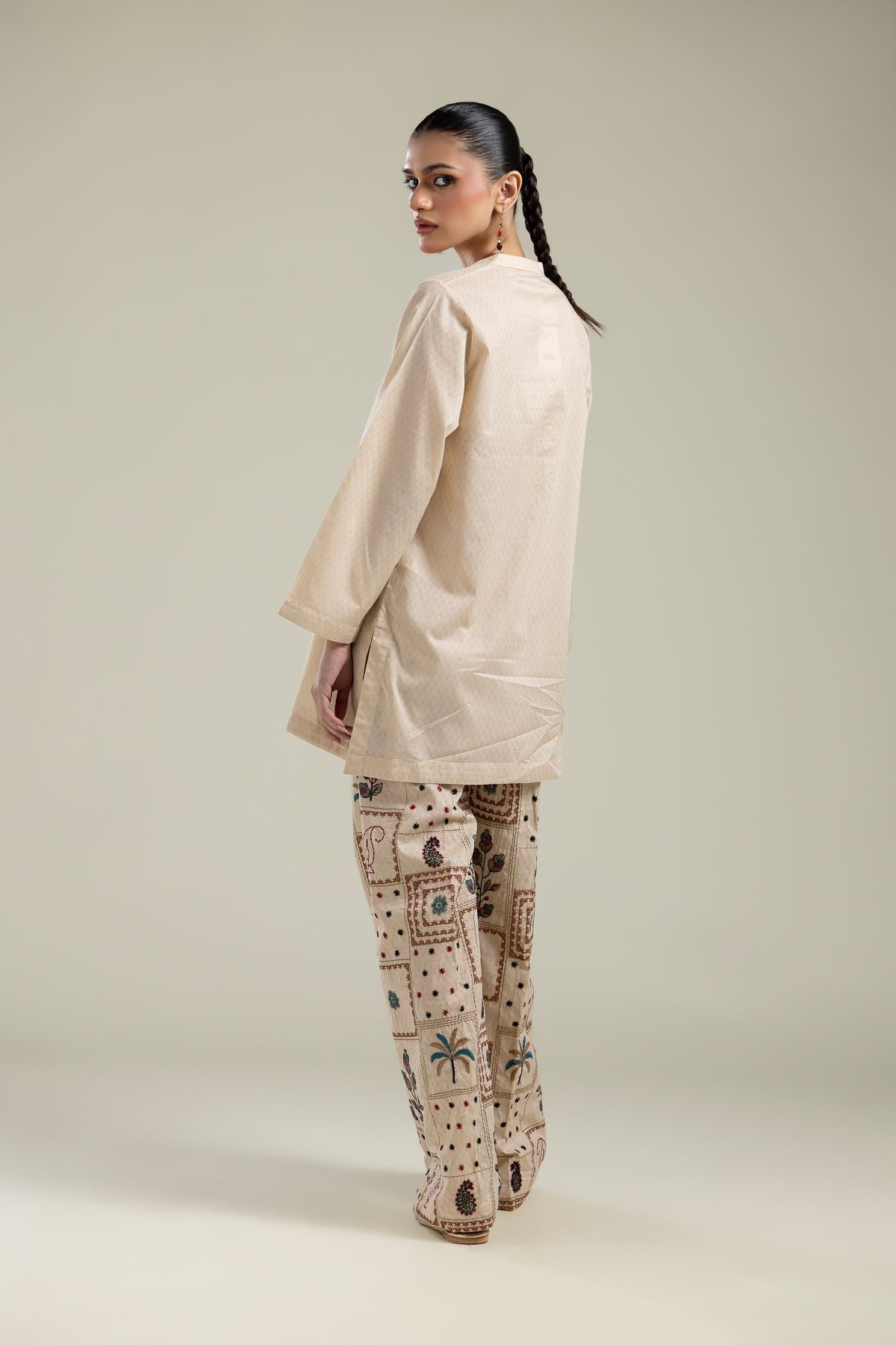 Beige Cotton Kurta