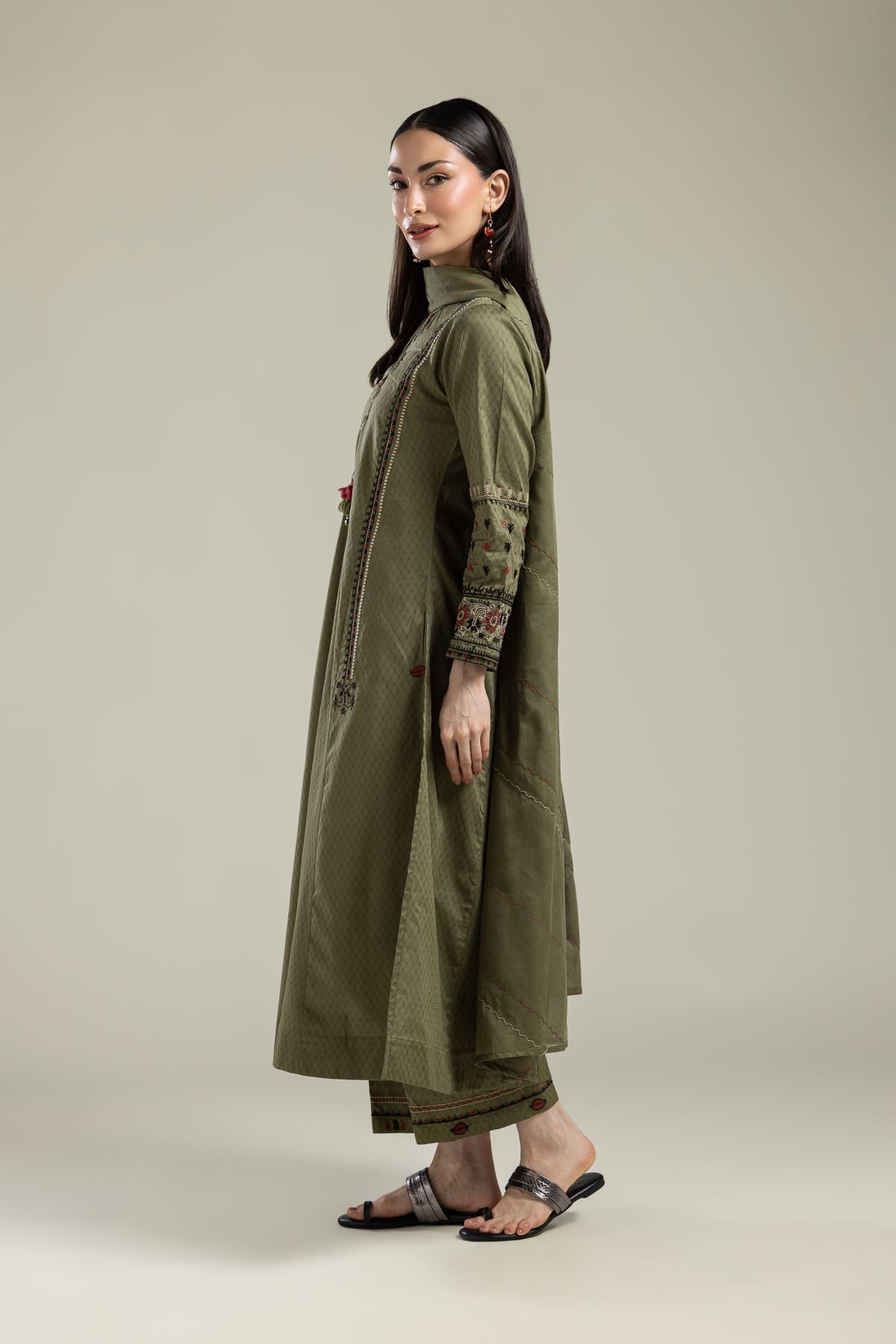Cotton Olive Pants