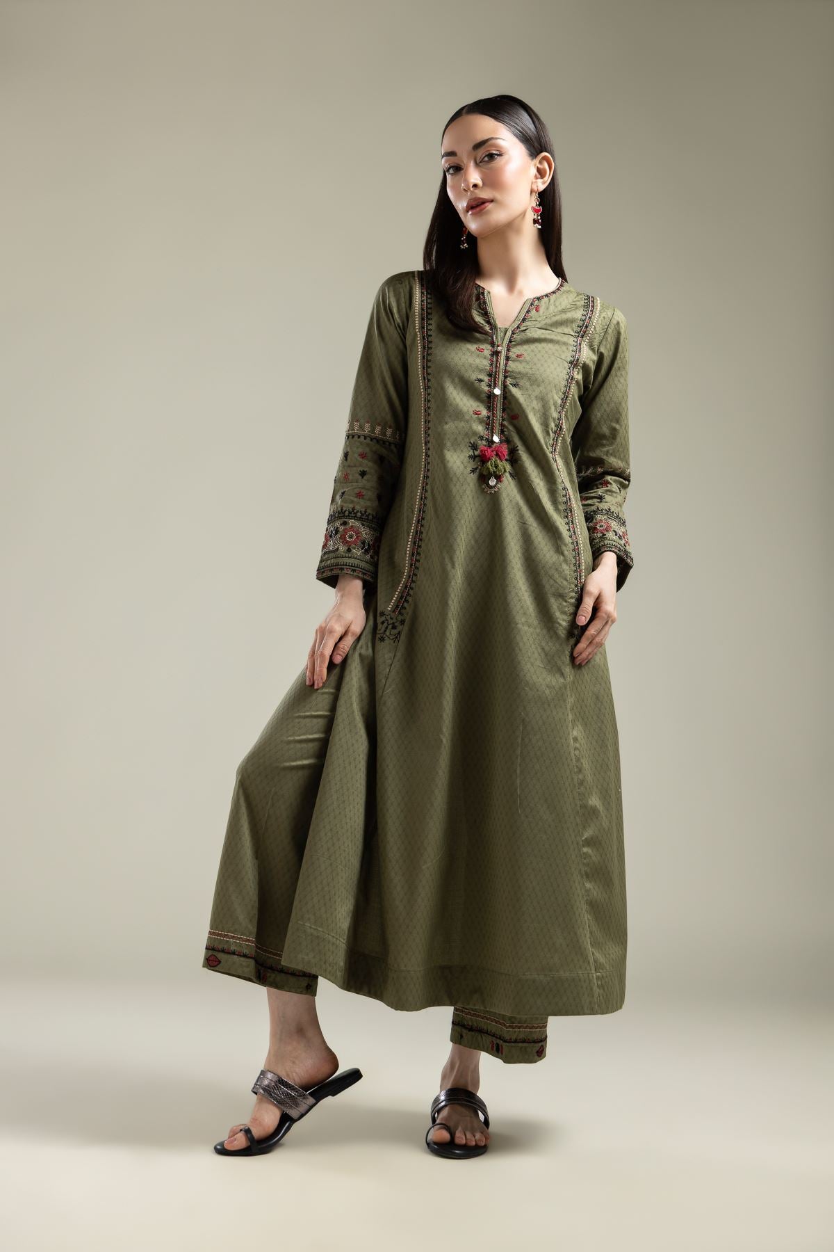 Cotton Olive Pants