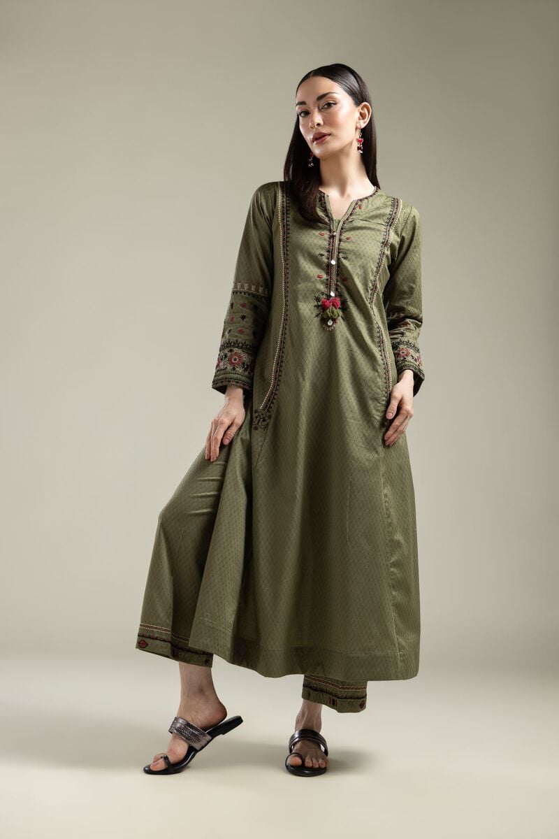 Cotton Olive Pants