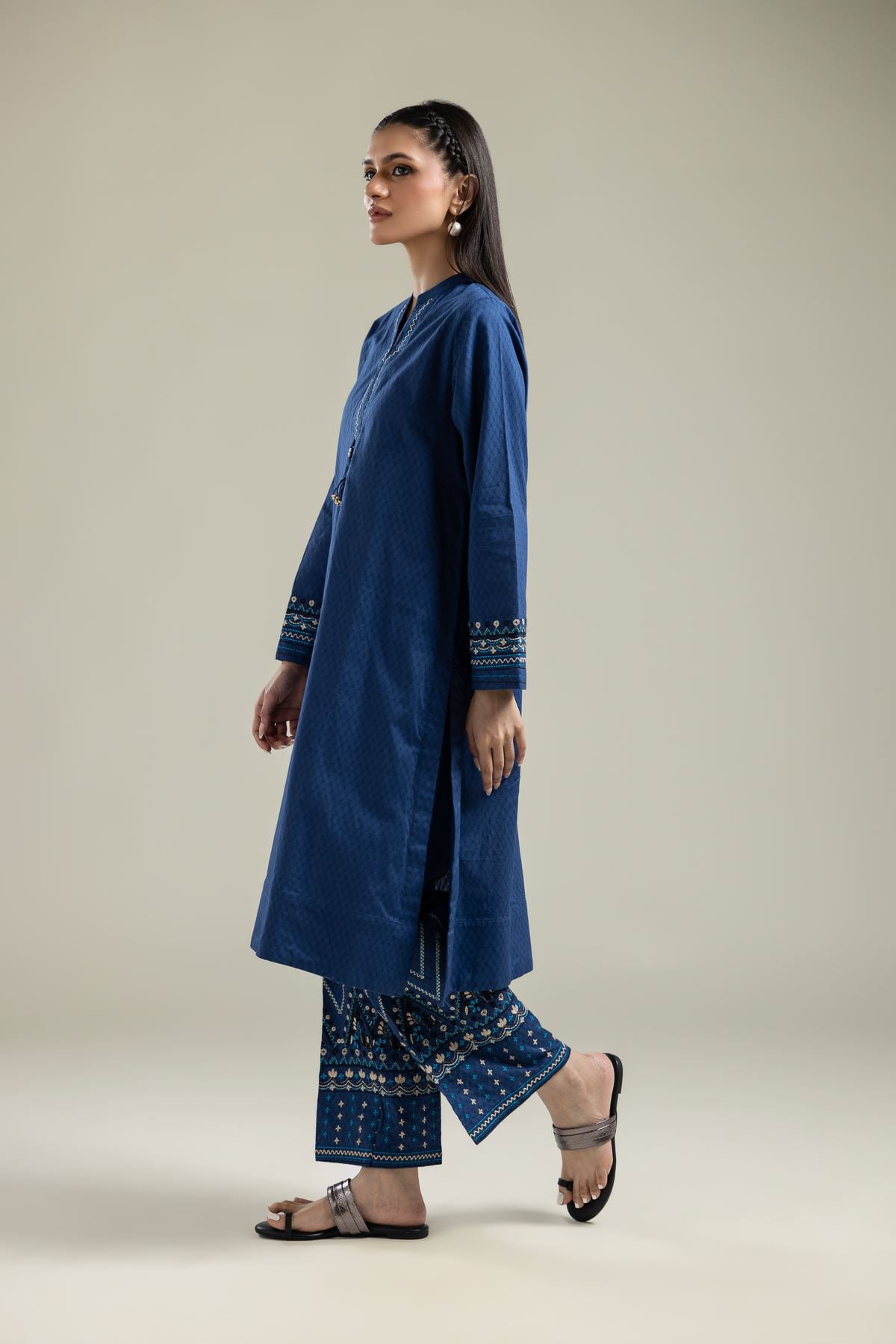 Geometric Blue Pants
