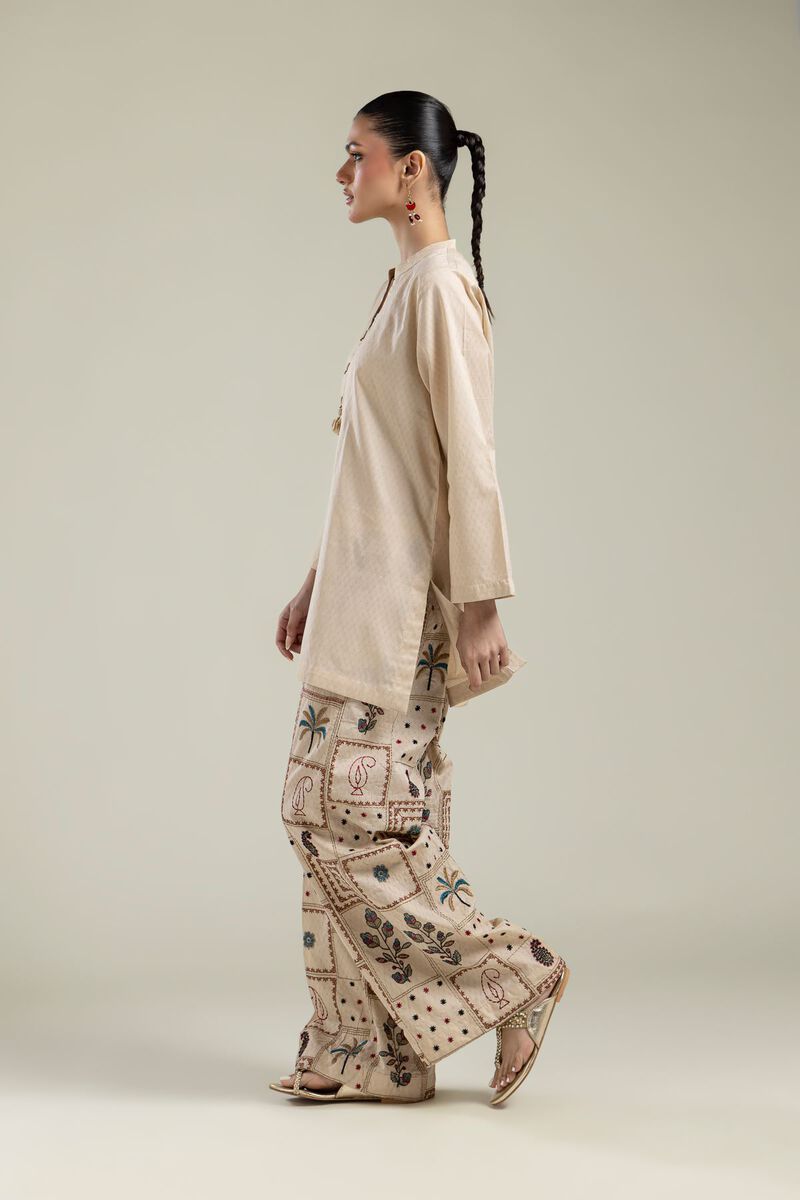 Beige Cotton Pants