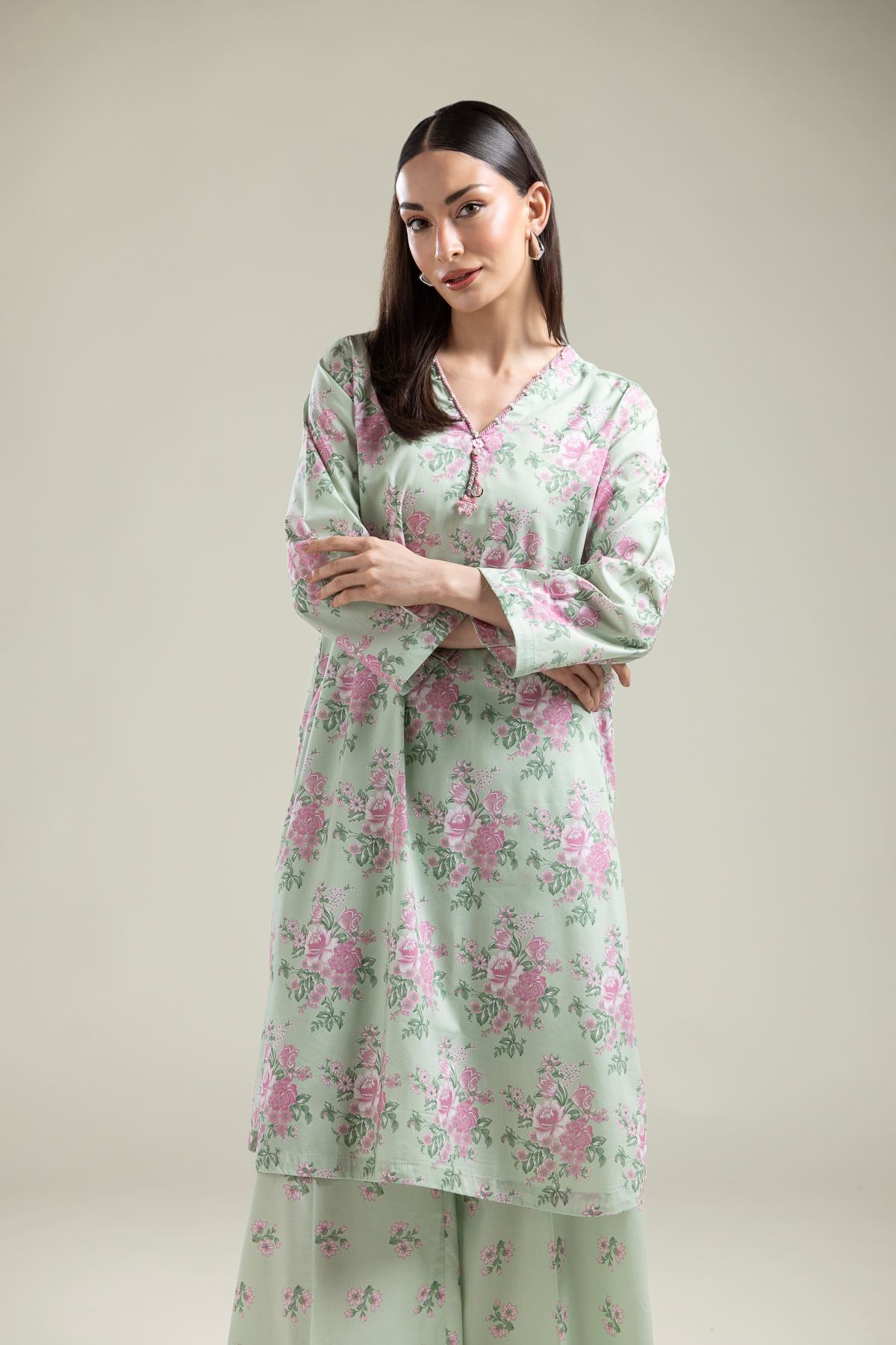 Long Floral Kurta