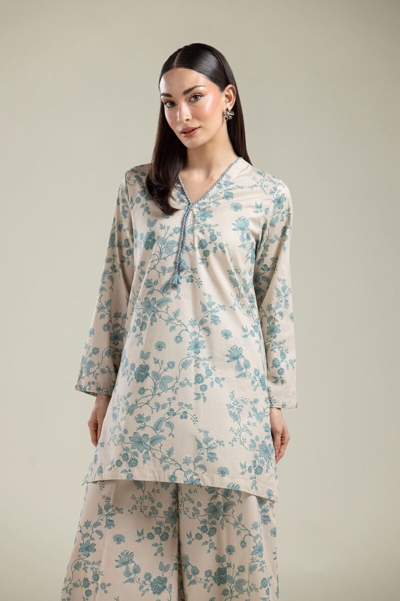 Floral V-Neck Kurta