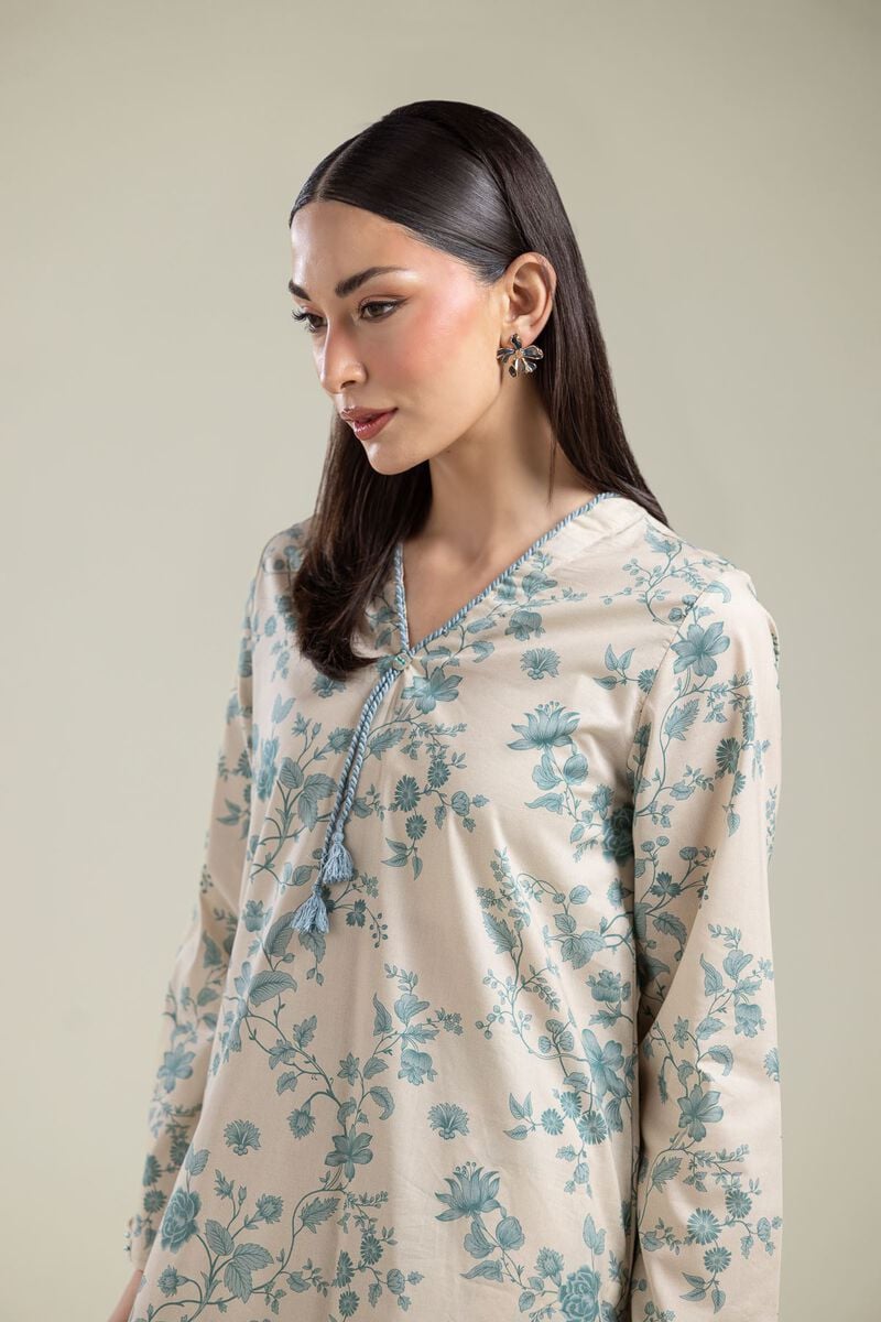 Floral V-Neck Kurta
