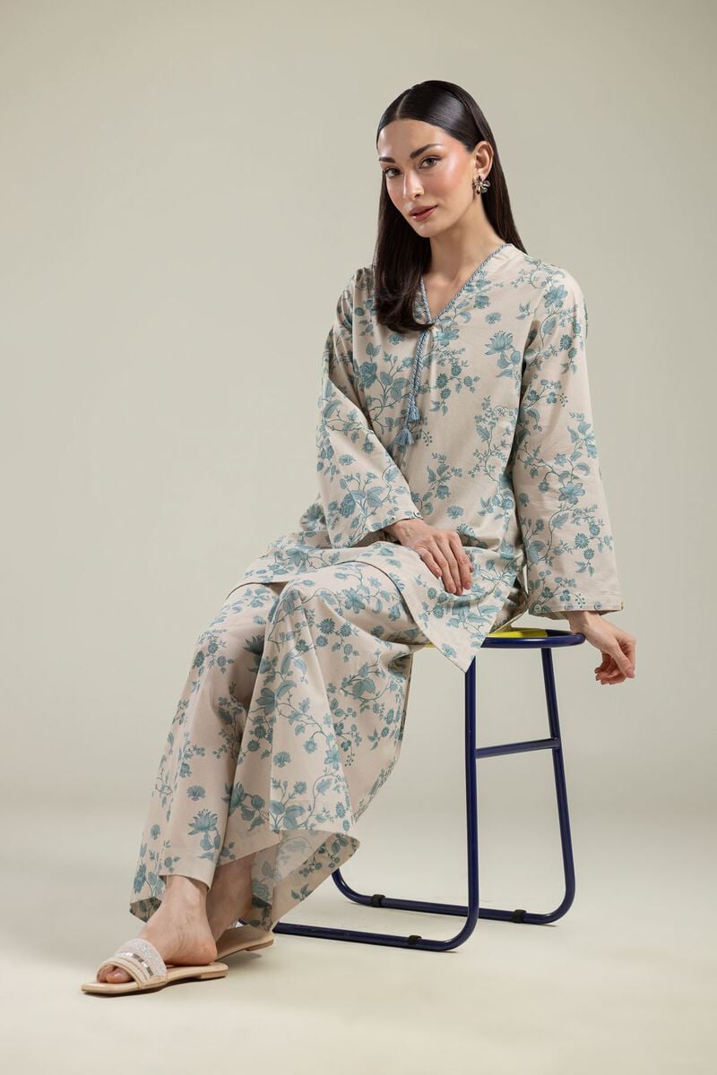 Floral V-Neck Kurta