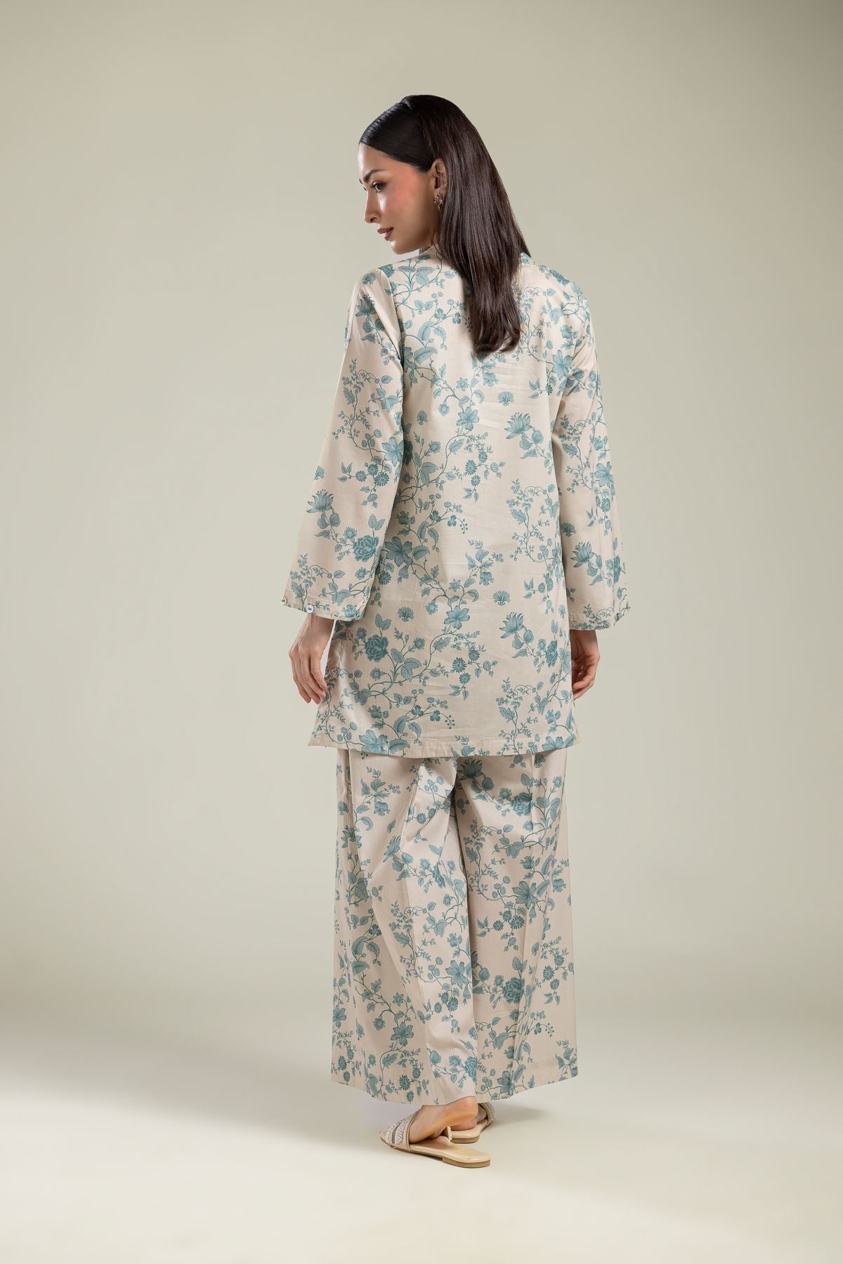 Floral V-Neck Kurta