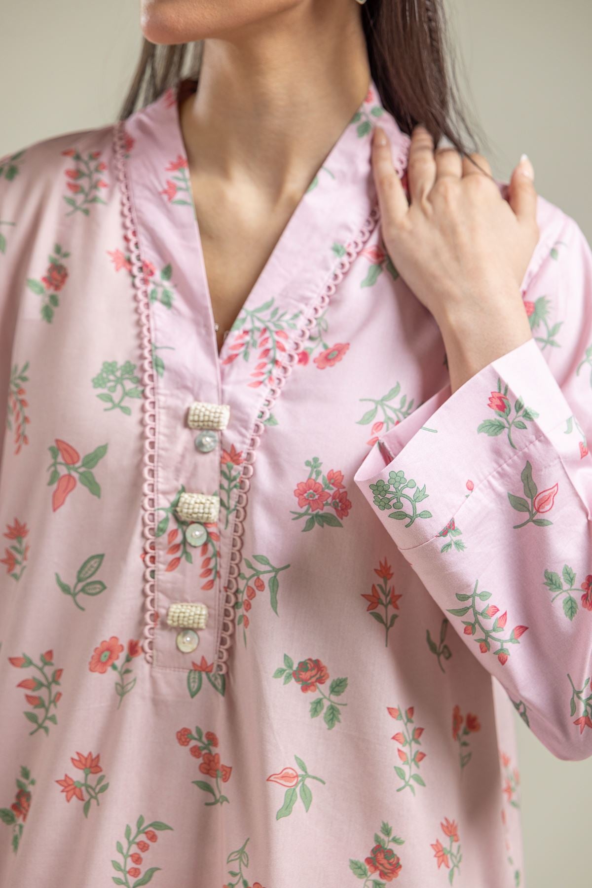 Floral Pink Kurta