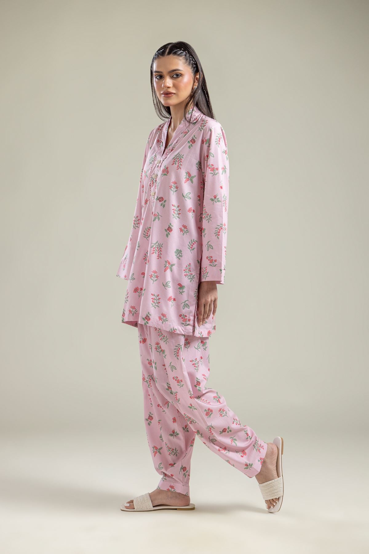 Pink Floral Shalwar