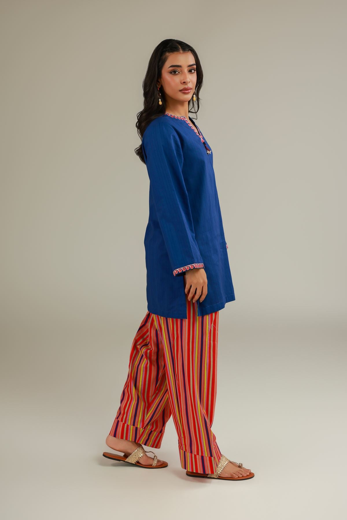Solid Blue Kurta
