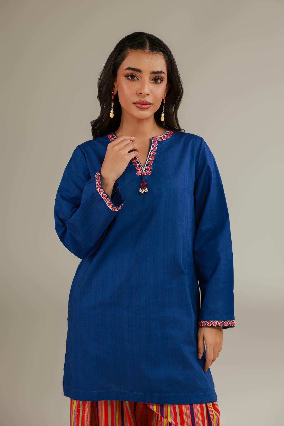 Solid Blue Kurta
