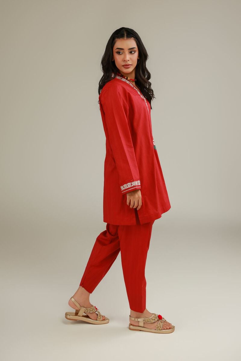 Red Cotton Shalwar