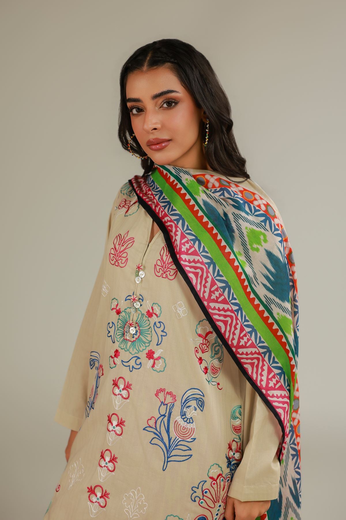 Floral Cotton Dupatta