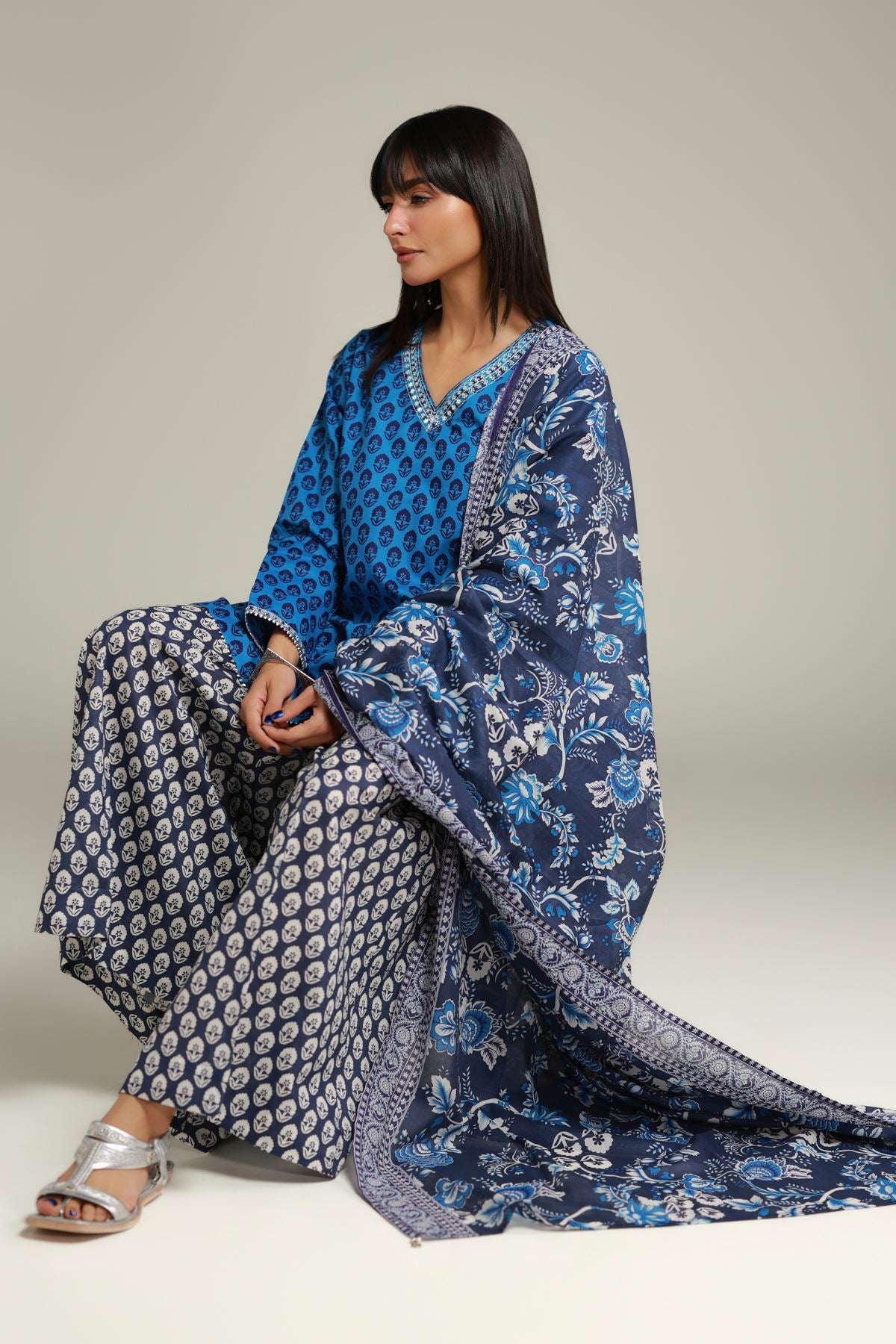 Short Blue Kurta