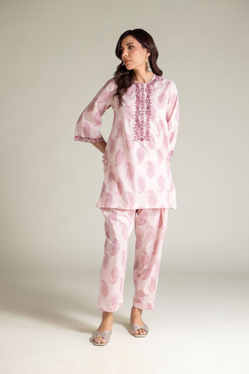 Pink Paisley Kurta