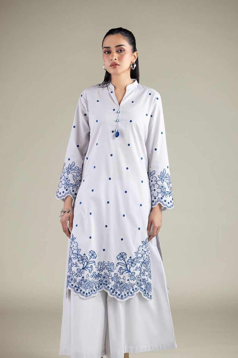Floral V-Neck Kurta