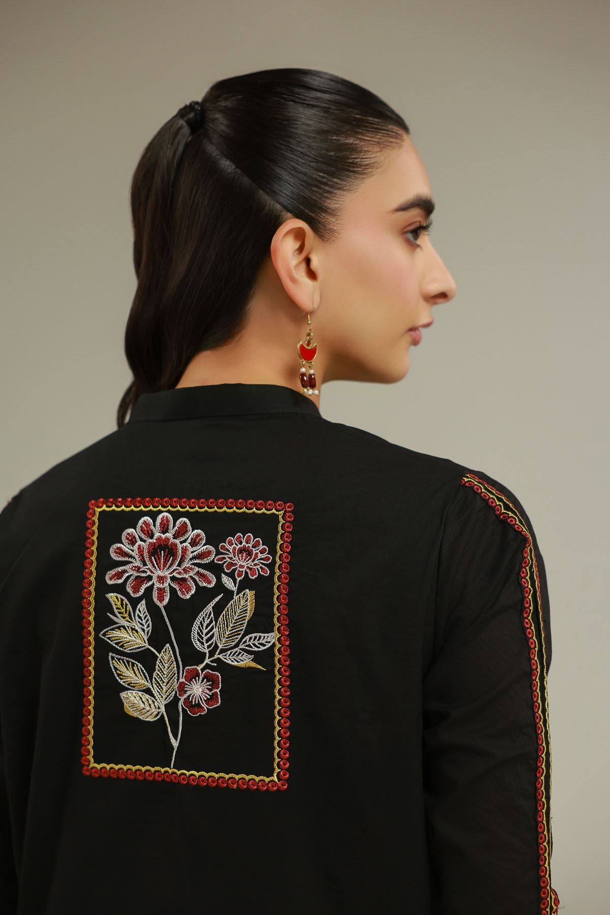 Black Cambric Kurta