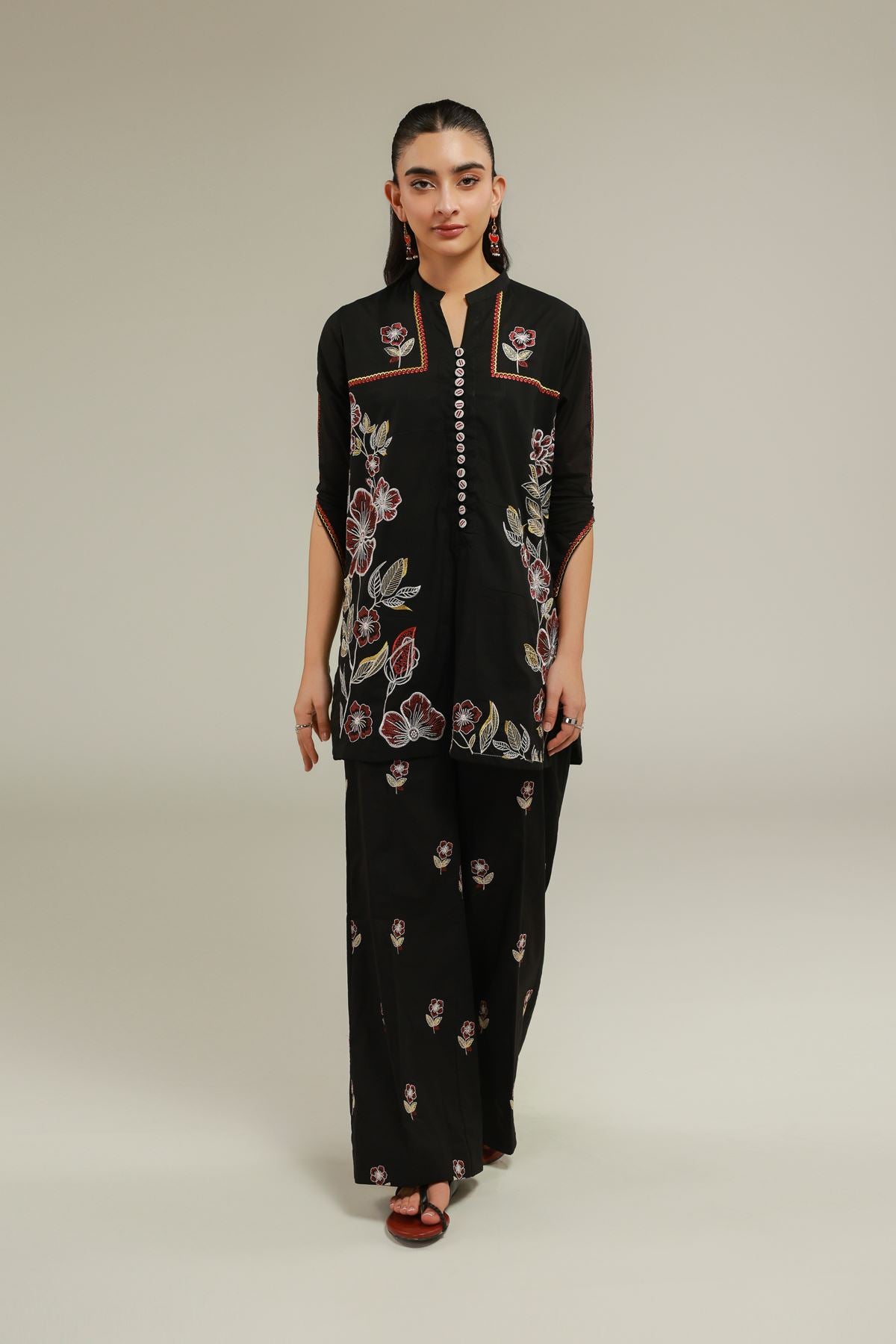 Black Cambric Kurta