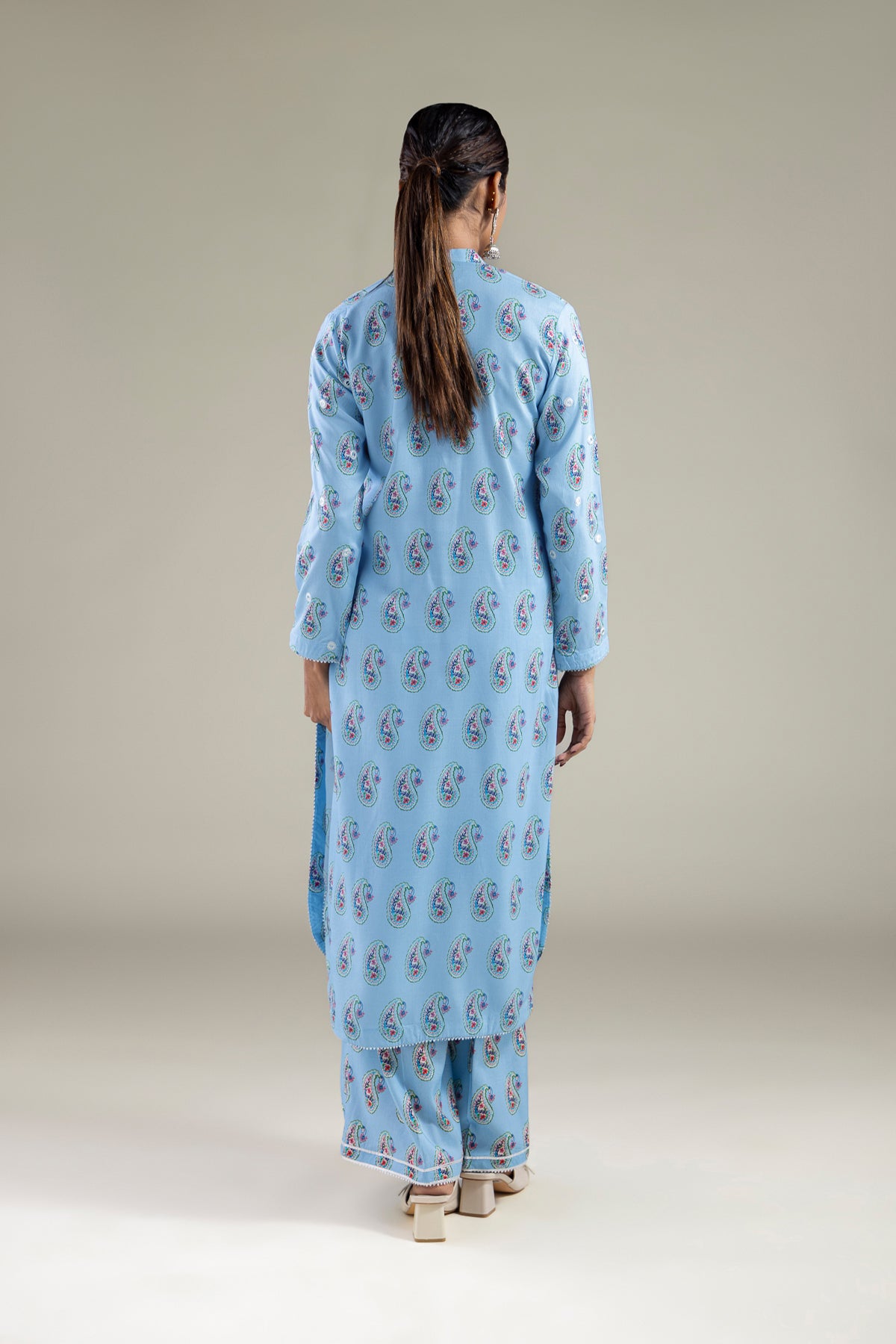 Paisley Band Collar Kurta