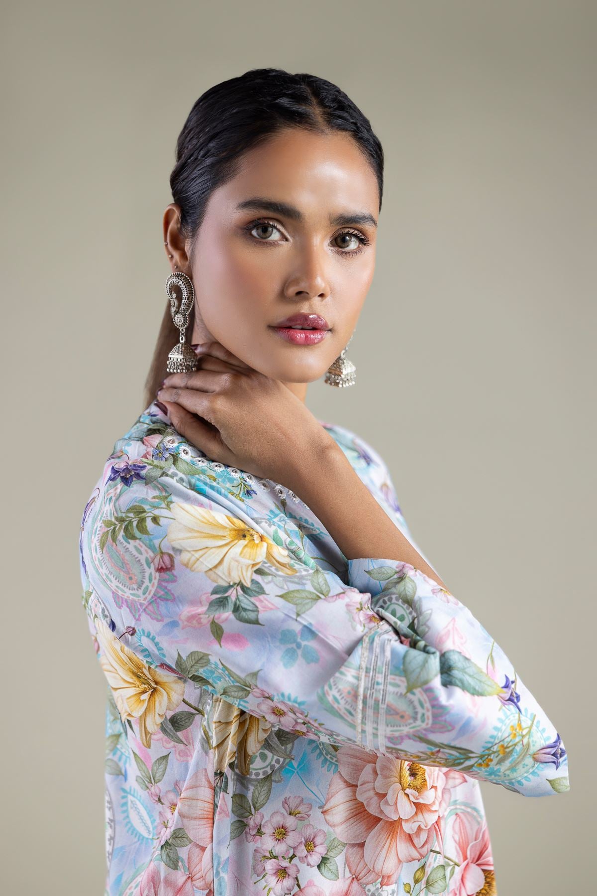 Long Floral Kurta
