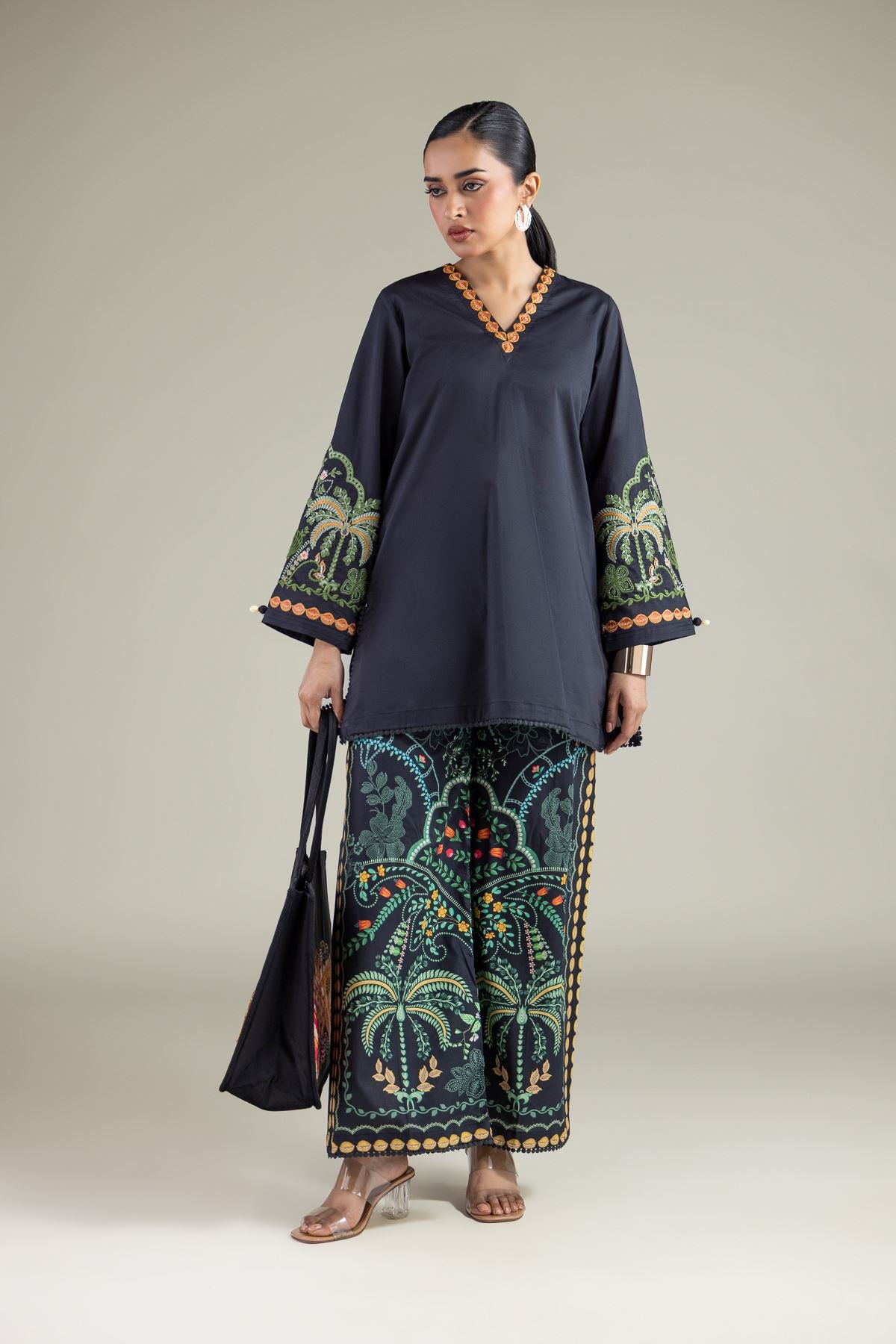 Black Cambric Kurta