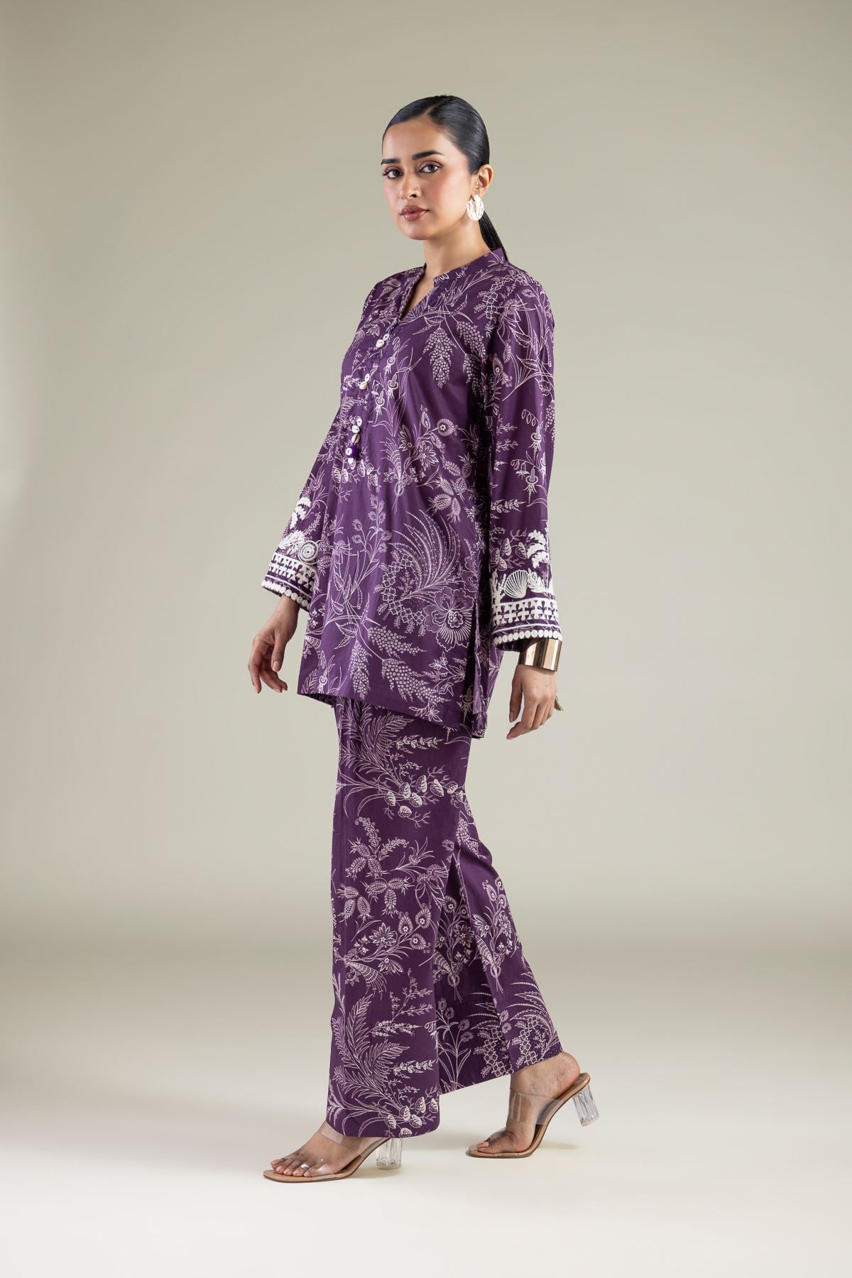 Floral Buttoned Shalwar