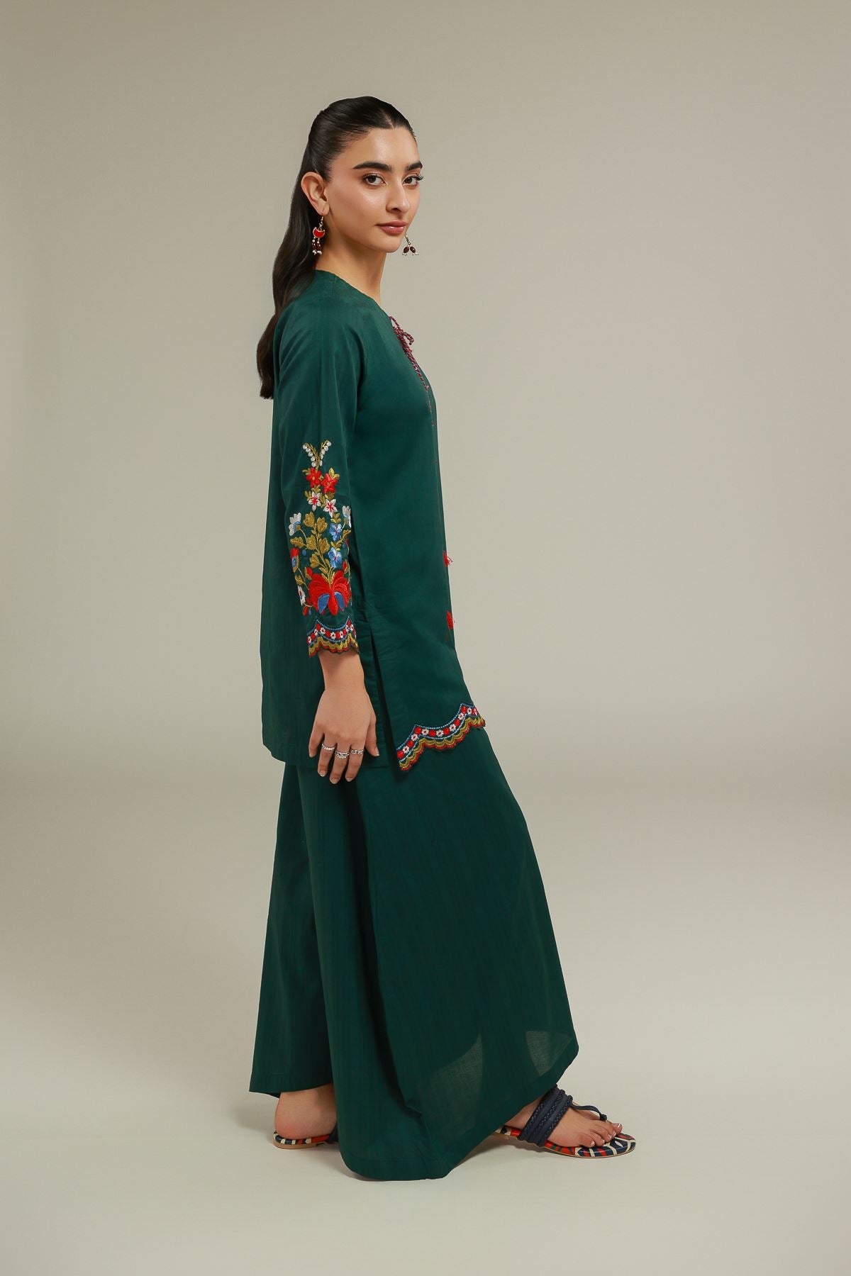 Green Cotton Pants