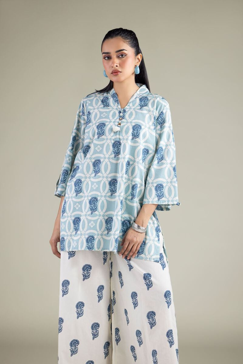 Floral V-Neck Kurta