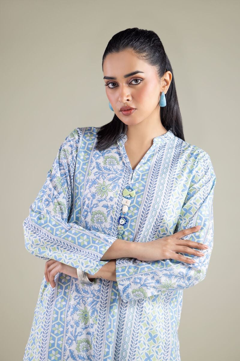 Geometric Band-Collar Kurta