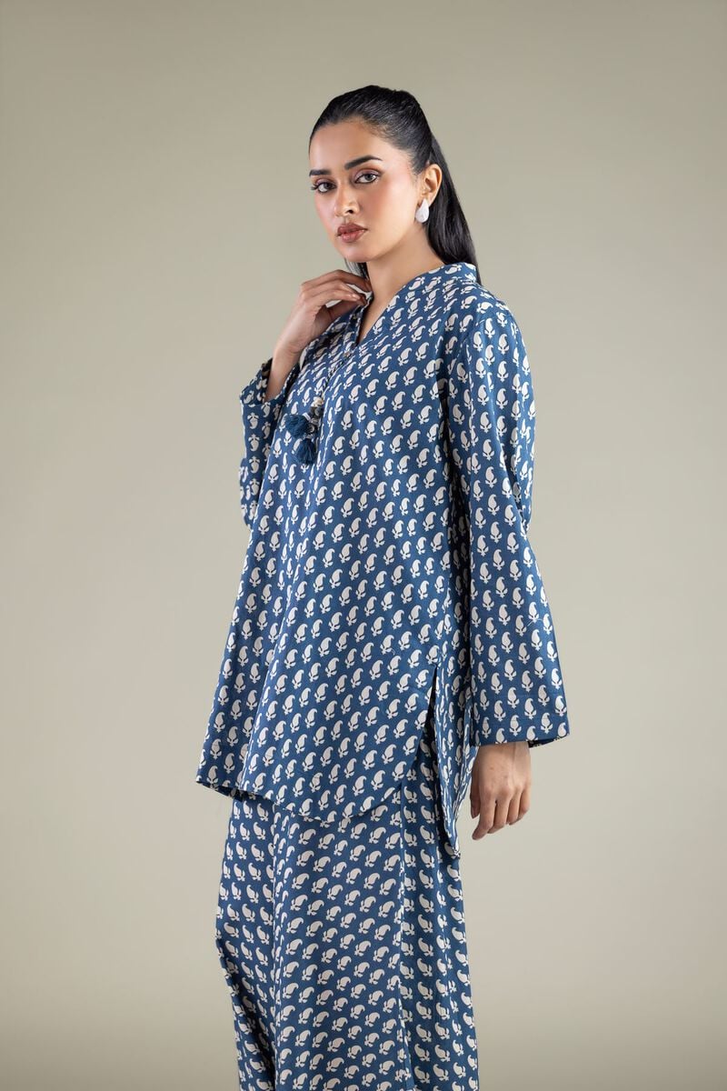 Buy Relaxed Geometric Pants | 3600.00 PKR | 1-26-147-B-D-VG_MULTI | Khaadi Pakistan