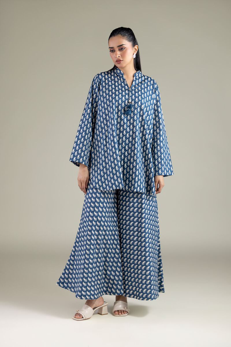 Buy Relaxed Geometric Pants | 3600.00 PKR | 1-26-147-B-D-VG_MULTI | Khaadi Pakistan