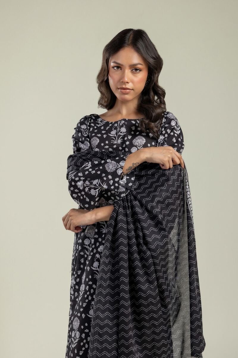 Black Lawn Dupatta