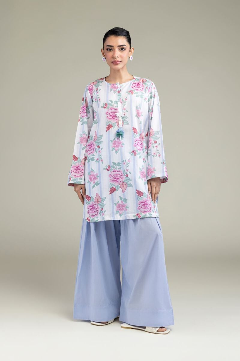 White Floral Kurta