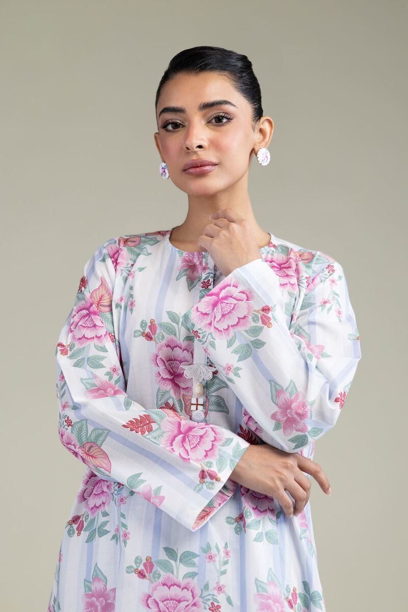 White Floral Kurta