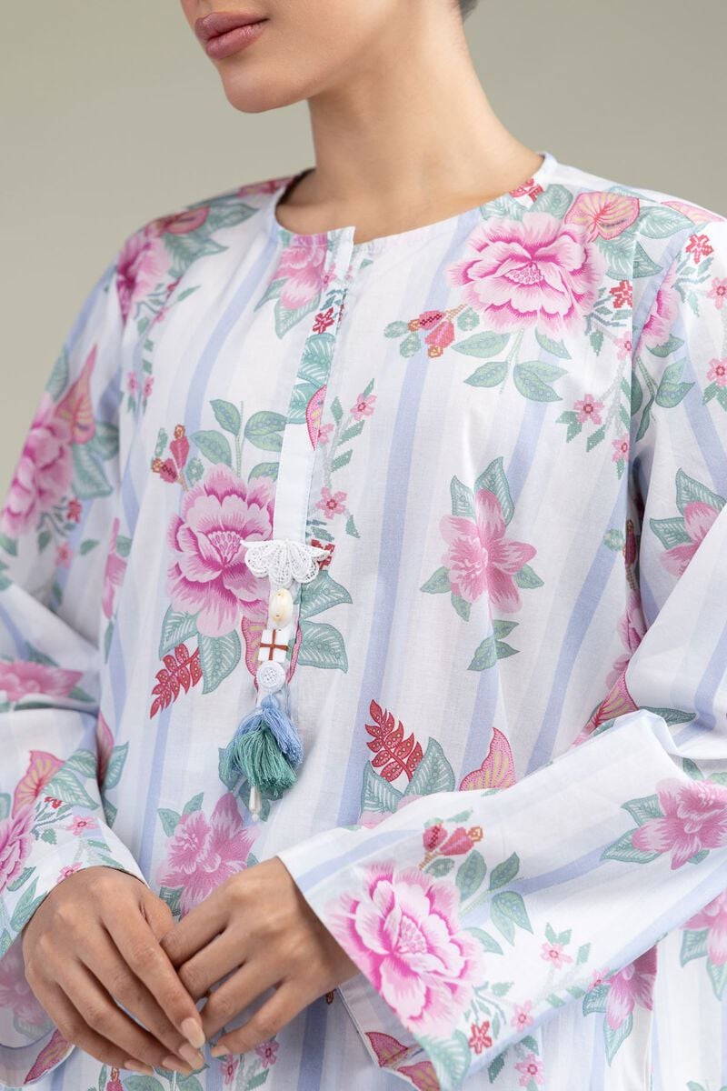 White Floral Kurta
