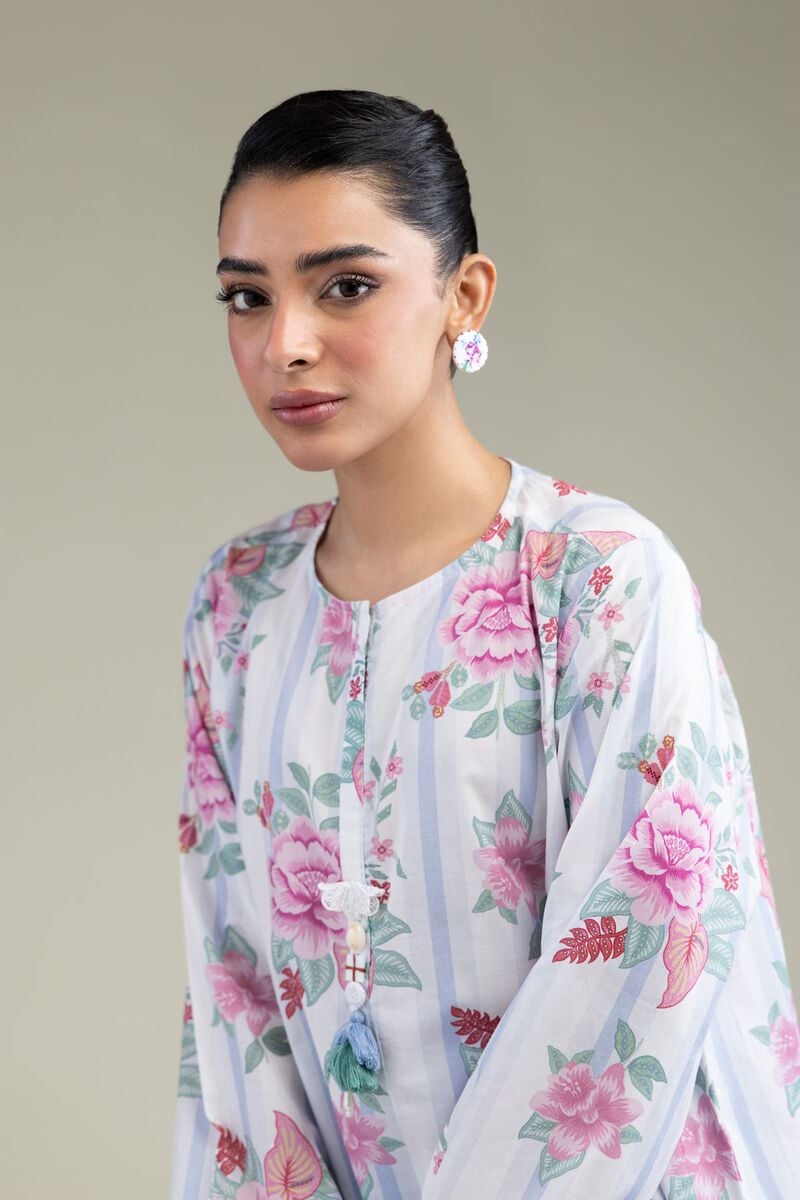 White Floral Kurta