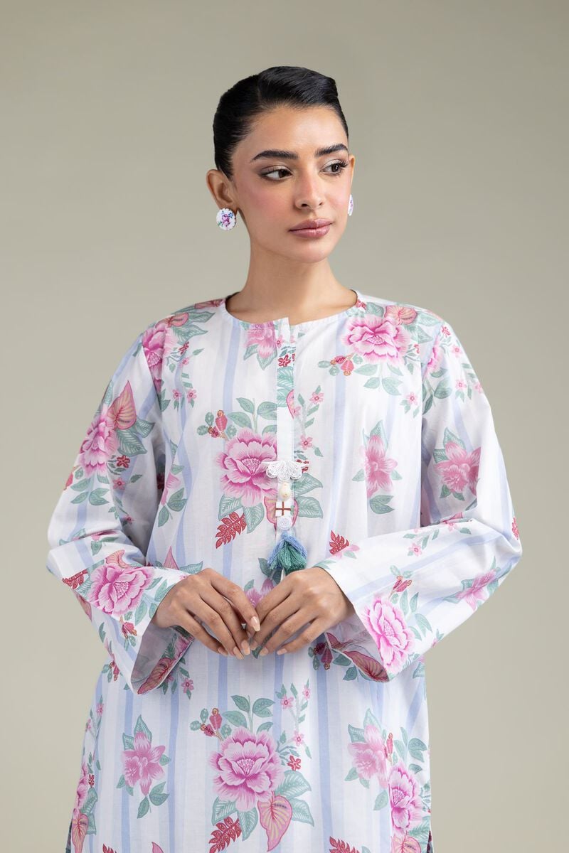 White Floral Kurta