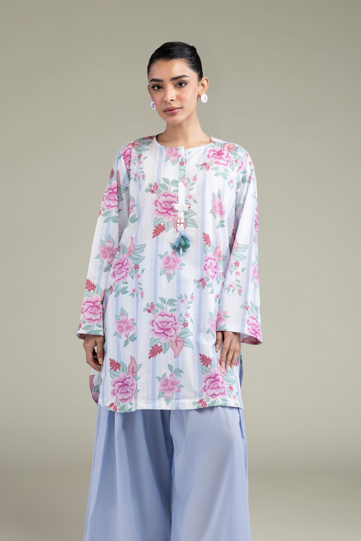 White Floral Kurta
