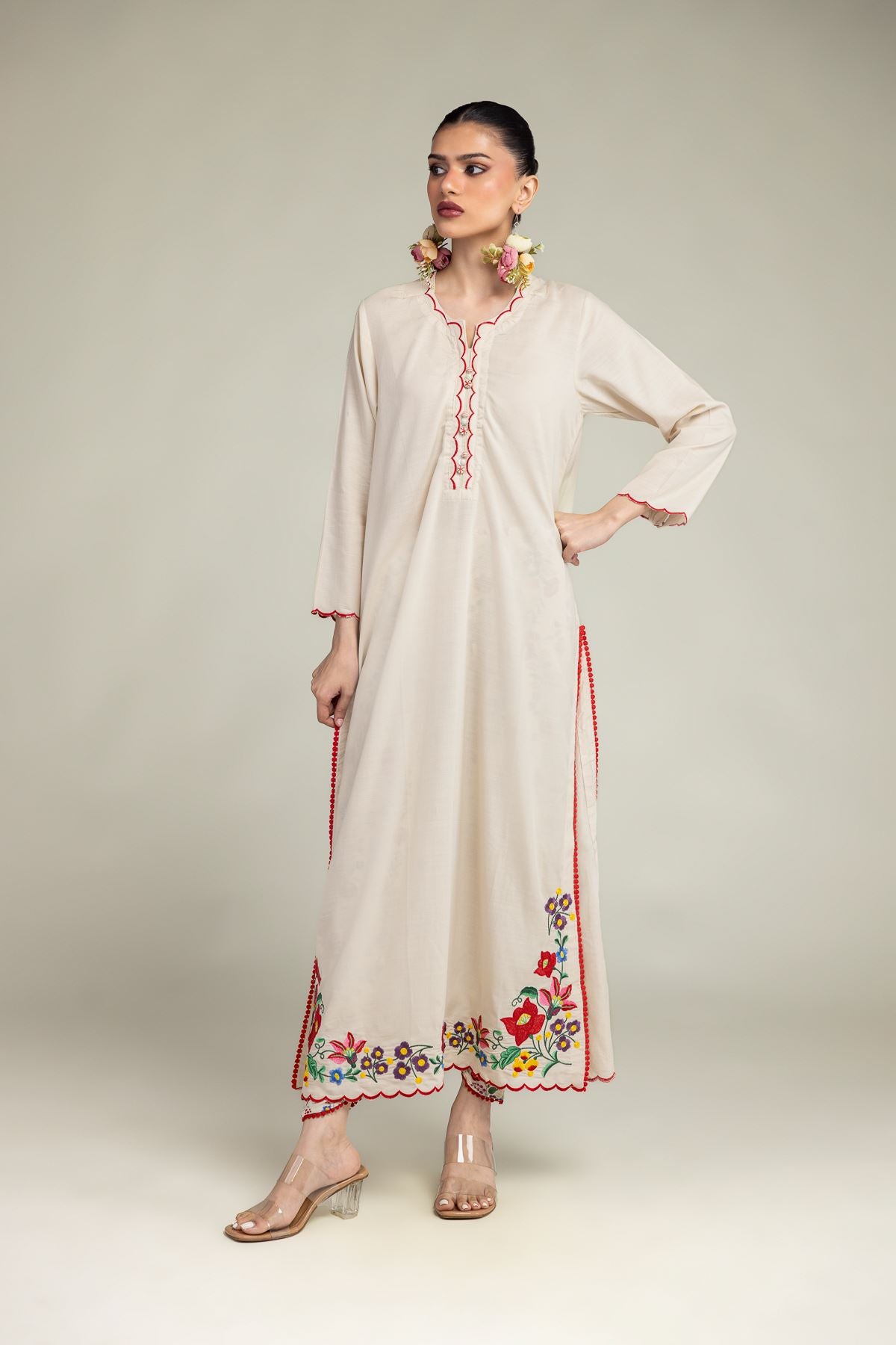 Floral Scalloped Kurta