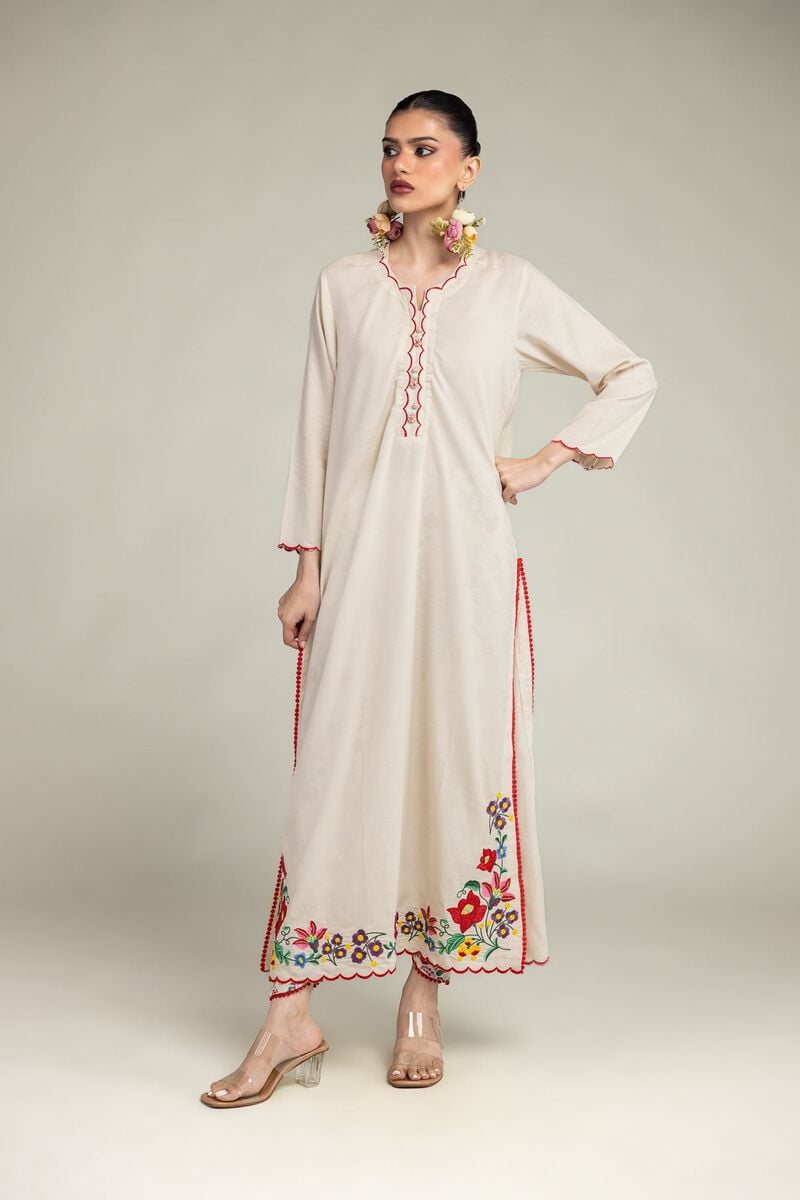 Floral Scalloped Kurta