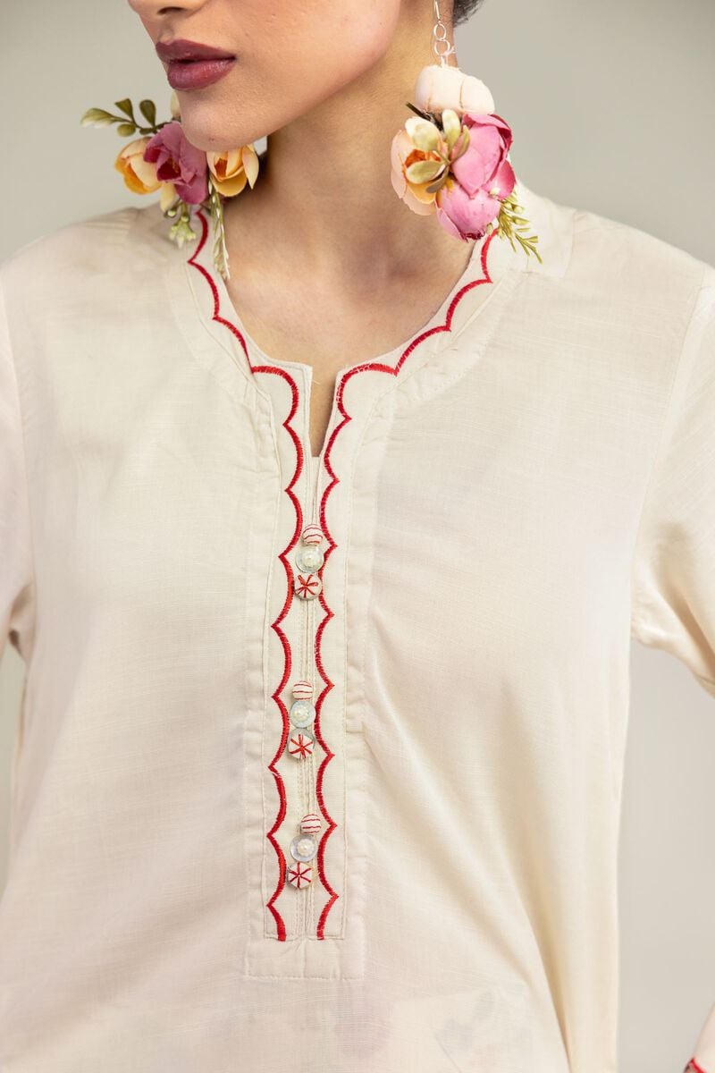 Floral Scalloped Kurta