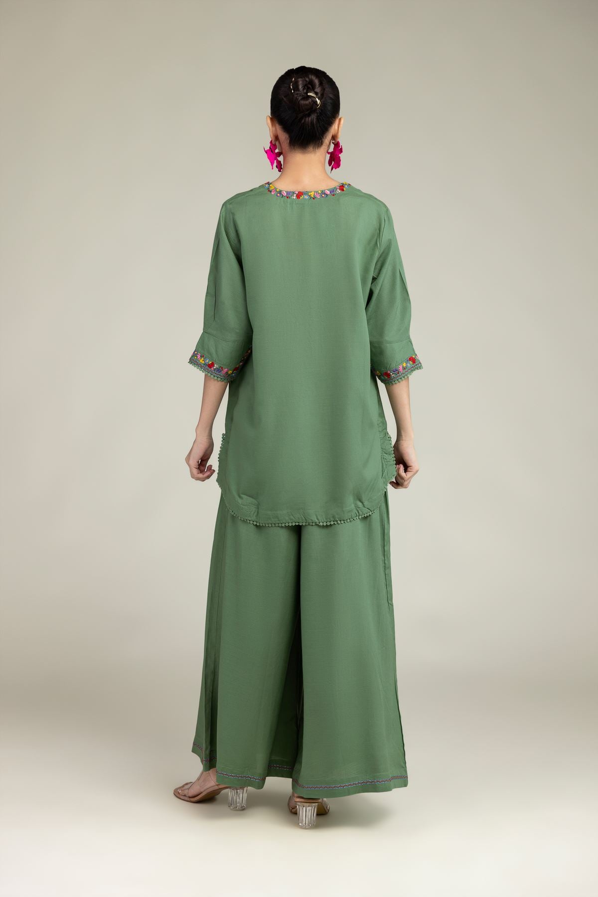 Green Floral Kurta