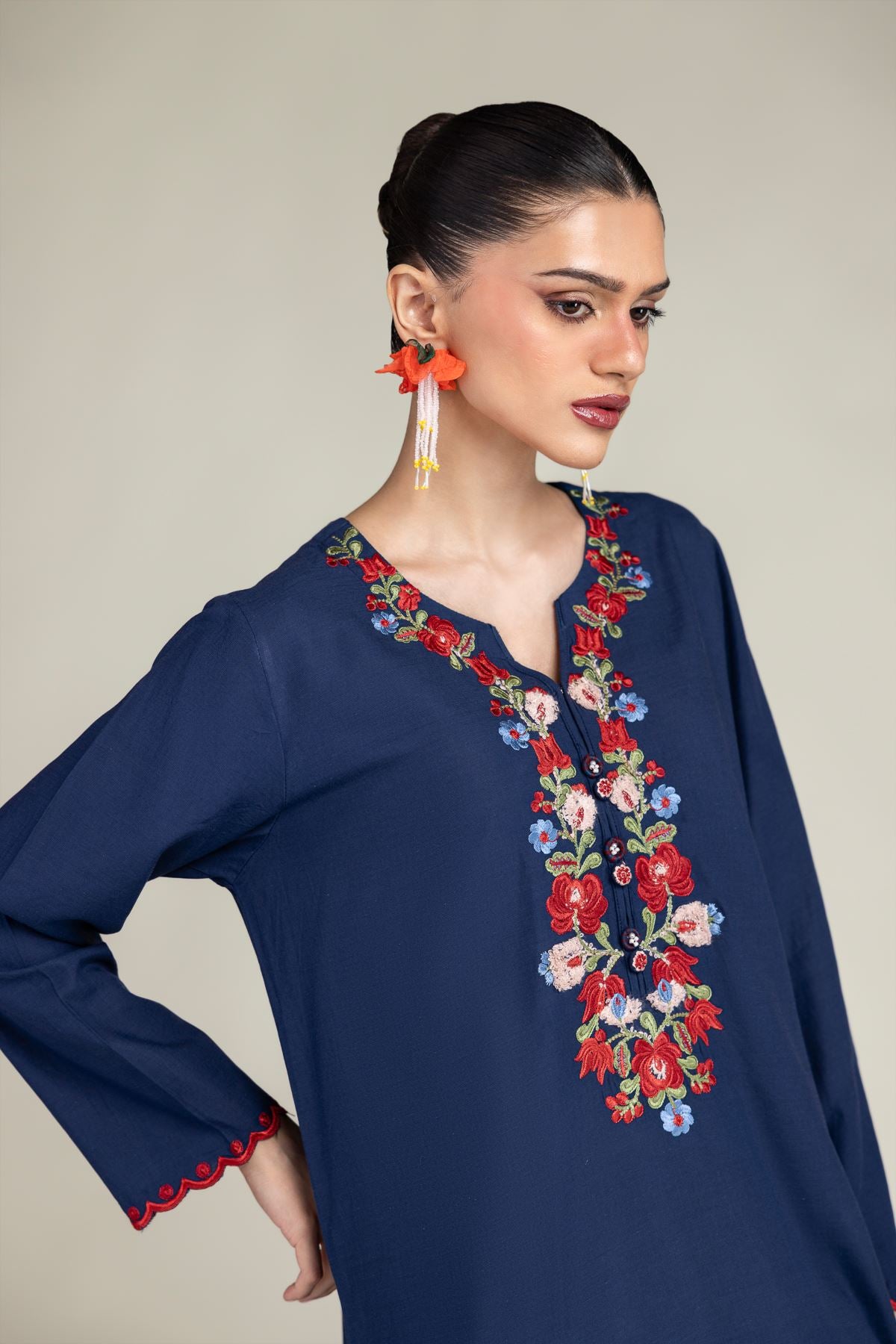 Silk Navy Kurta