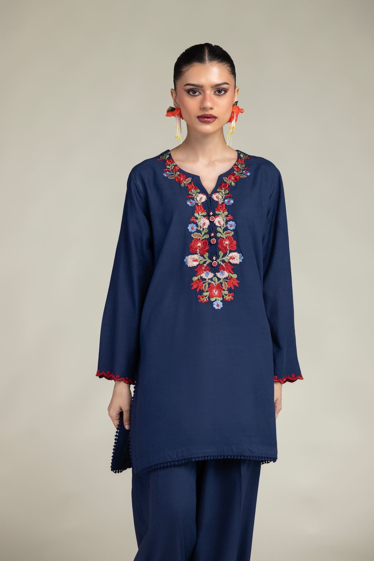 Silk Navy Kurta