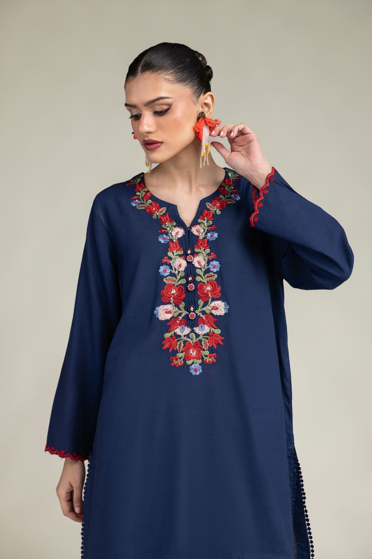 Silk Navy Kurta